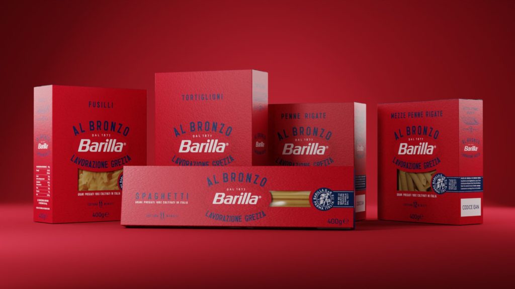 pasta Barilla trafilata al Bronzo- rebranding Barilla